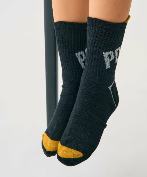 minimal / ミニマル ソックス | ベロつきクルーソックス（黒）