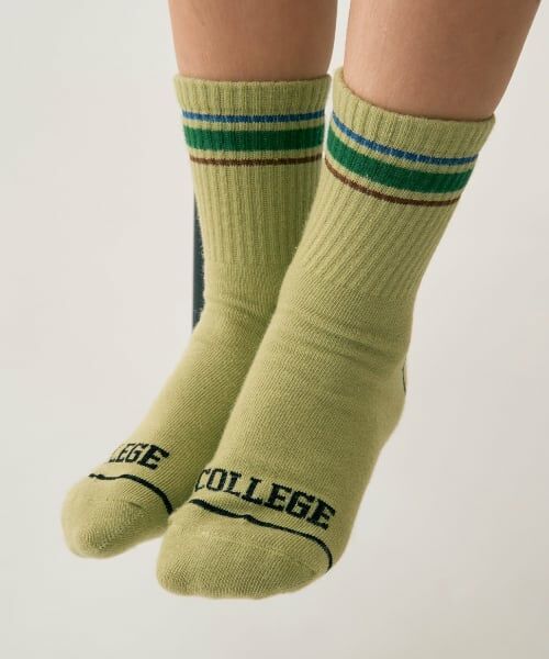 minimal / ミニマル ソックス | ラインクルーソックス（ライト グリーン）