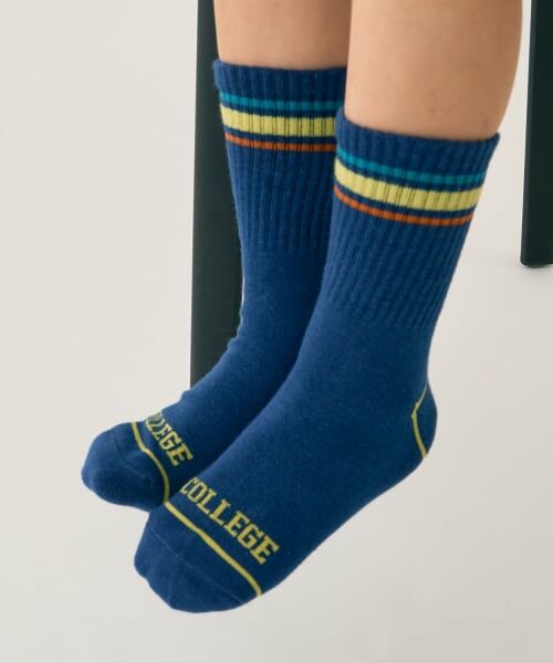 minimal / ミニマル ソックス | ラインクルーソックス（ブルー）