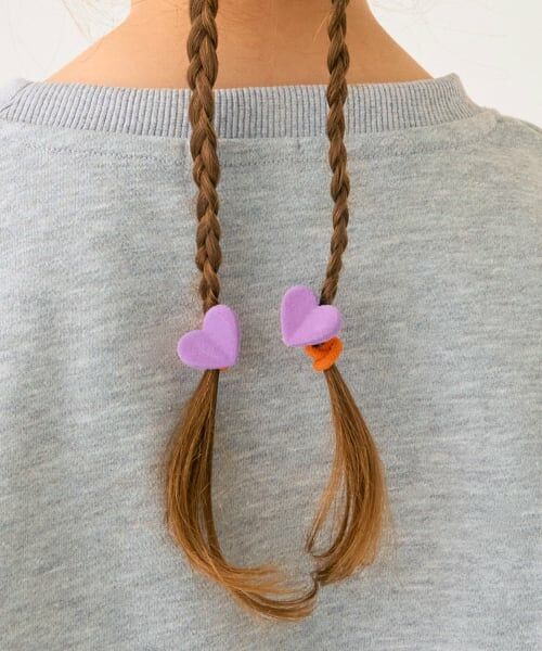 minimal / ミニマル ヘアゴム・シュシュ | ハートヘアゴム2個セット（パープル）