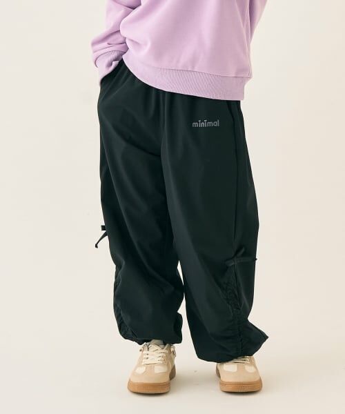 minimal / ミニマル その他パンツ | 裏フリースドロストナイロンパンツ(黒)