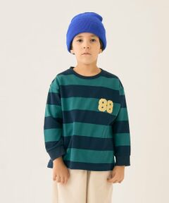 minimal / ミニマル Tシャツ | ボーダーサガラ刺しゅうロンT