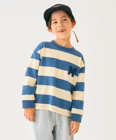 minimal / ミニマル Tシャツ | ボーダーサガラ刺しゅうロンT