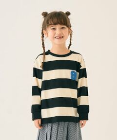 minimal / ミニマル Tシャツ | ボーダーサガラ刺しゅうロンT