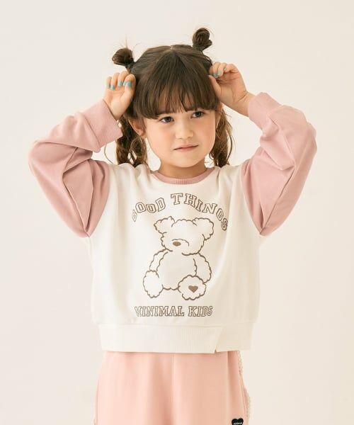 minimal / ミニマル スウェット | クマシリーズ裏毛プルオーバー（ピンク）