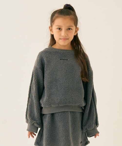 minimal / ミニマル スウェット | ボアプルオーバー（チャコール）