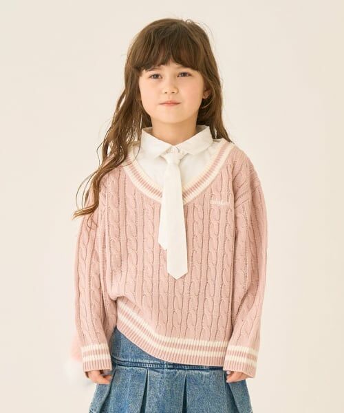 minimal / ミニマル ニット・セーター | 【家庭洗濯可】レイヤードニット（ピンク）