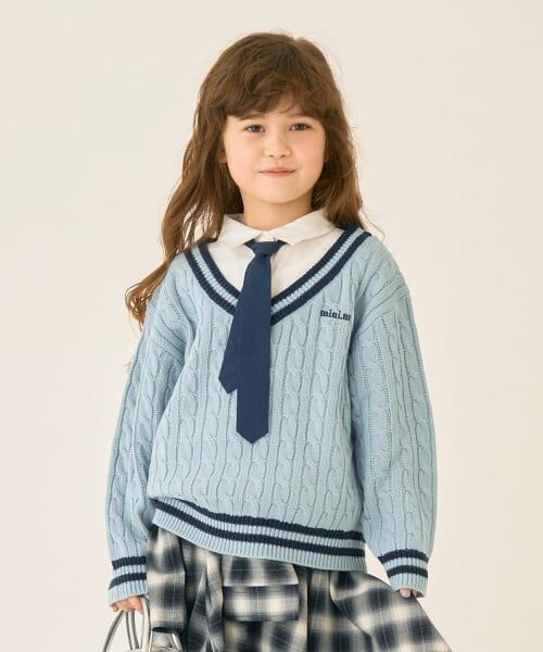 minimal / ミニマル ニット・セーター | 【家庭洗濯可】レイヤードニット（サックス）