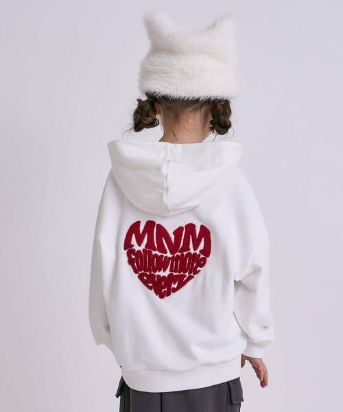 minimal / ミニマル パーカー | 【裏起毛】【綿100】ナンバー＆ハートパーカー（オフ ホワイト）