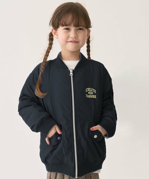 minimal / ミニマル ブルゾン | リバーシブルキルトMA-1（紺）