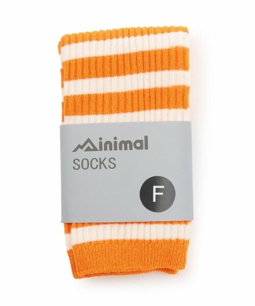 minimal / ミニマル ソックス | サイズレスボーダーソックス（オレンジ）