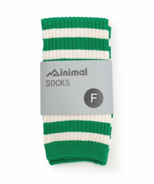 minimal / ミニマル ソックス | サイズレスボーダーソックス（グリーン）