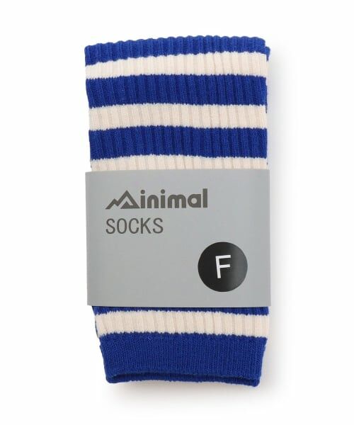 minimal / ミニマル ソックス | サイズレスボーダーソックス（ブルー）