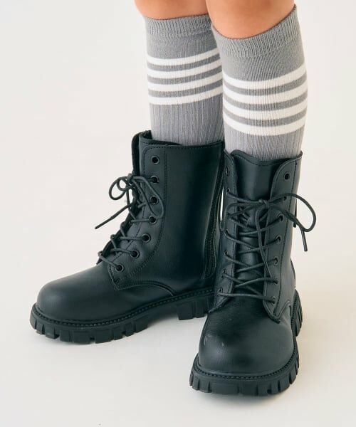 minimal / ミニマル ブーツ（ショート丈） | 編み上げブーツ（黒）