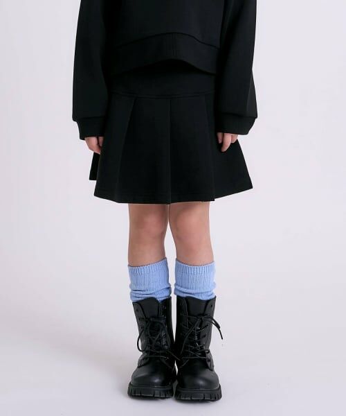 minimal / ミニマル ミニ・ひざ丈スカート | 【防汚】パフィースウェットスカート/ダンボール(黒)
