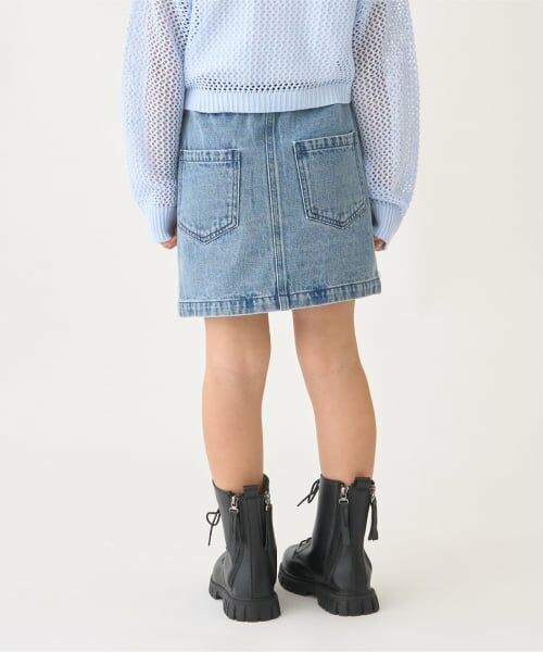 minimal / ミニマル ミニ・ひざ丈スカート | ラインストーンデニムスカート | 詳細3