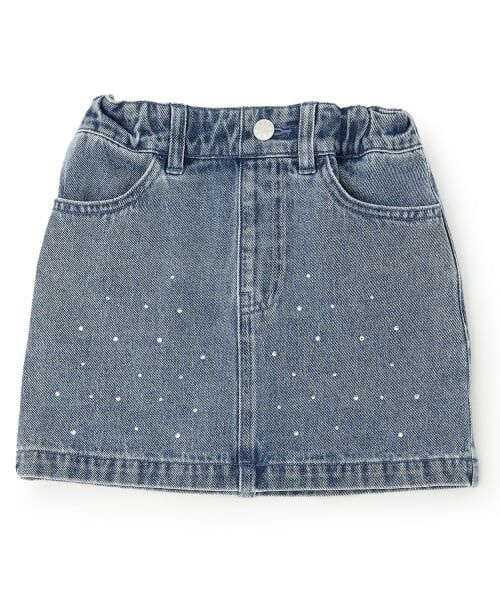 minimal / ミニマル ミニ・ひざ丈スカート | ラインストーンデニムスカート | 詳細6
