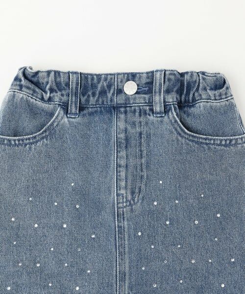 minimal / ミニマル ミニ・ひざ丈スカート | ラインストーンデニムスカート | 詳細8