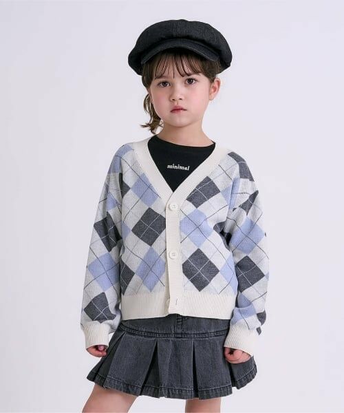 minimal / ミニマル カーディガン・ボレロ | 【アラエル】アーガイルカーディガン（アイボリー）