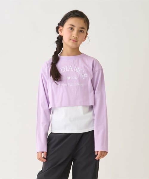 minimal / ミニマル Tシャツ | 【綿100/防汚】レイヤード短丈長袖T（ラベンダー）