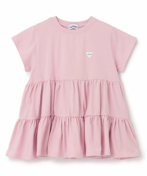 minimal / ミニマル その他トップス | 【綿100%】半袖ティアードチュニック（ピンク）