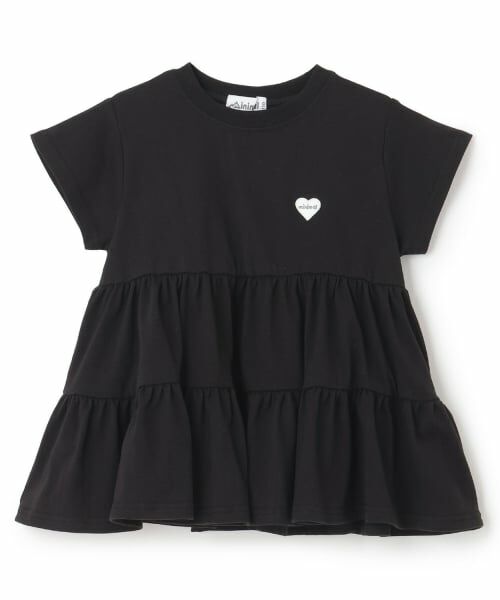 minimal / ミニマル その他トップス | 【綿100%】半袖ティアードチュニック（黒）