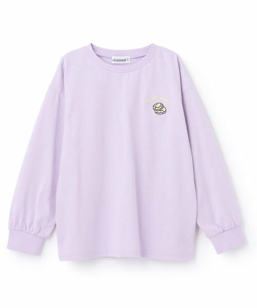 minimal / ミニマル Tシャツ | 【綿100%】【防汚】ドーナツフォトプリント長袖Tシャツ（ラベンダー）