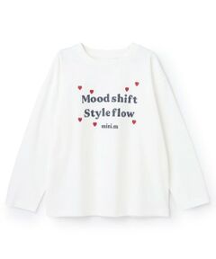 minimal / ミニマル Tシャツ | 【綿100%】ハート＆フラワー長袖Tシャツ