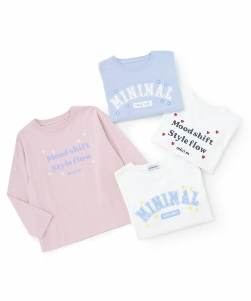 minimal / ミニマル Tシャツ | 【綿100%】ハート＆フラワー長袖Tシャツ | 詳細15