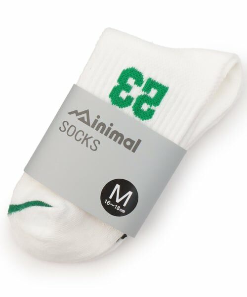 minimal / ミニマル ソックス | ナンバークルーソックス（グリーン）