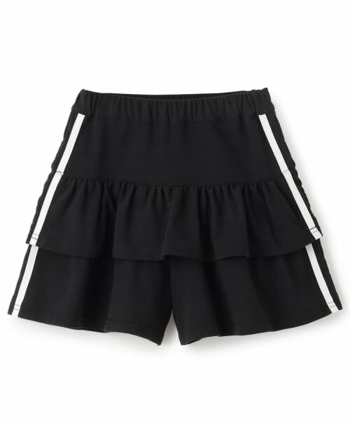 minimal / ミニマル ショート・ハーフ・半端丈パンツ | カットソーティアードスカパン（黒）