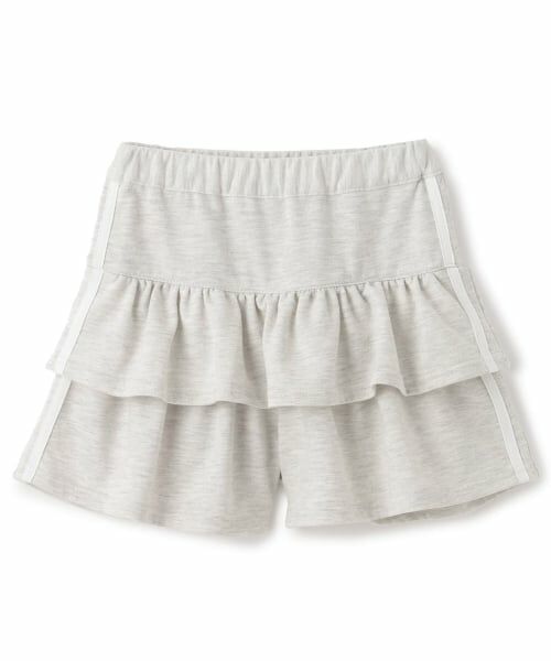 minimal / ミニマル ショート・ハーフ・半端丈パンツ | カットソーティアードスカパン（シロ杢）