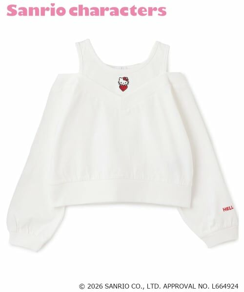 minimal / ミニマル Tシャツ | 【サンリオキャラクターズ/100】肩アキ長袖Tシャツ（オフ ホワイト）