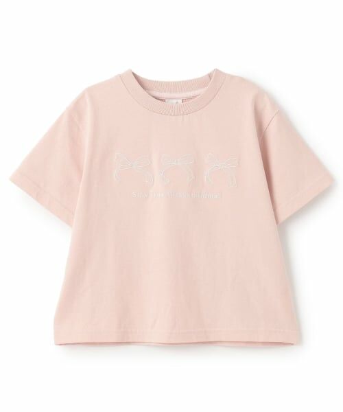 minimal / ミニマル Tシャツ | 【プチプラ】【綿100%】バックハート･ドーナツプリント半袖Tシャツ（ピンク）