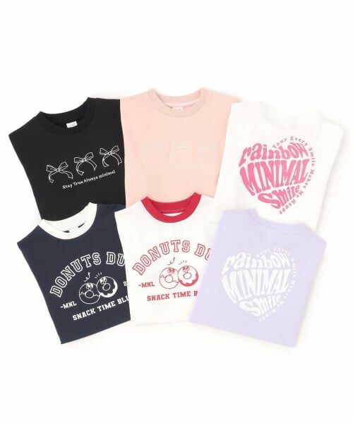 minimal / ミニマル Tシャツ | 【プチプラ】【綿100%】バックハート･ドーナツプリント半袖Tシャツ | 詳細13