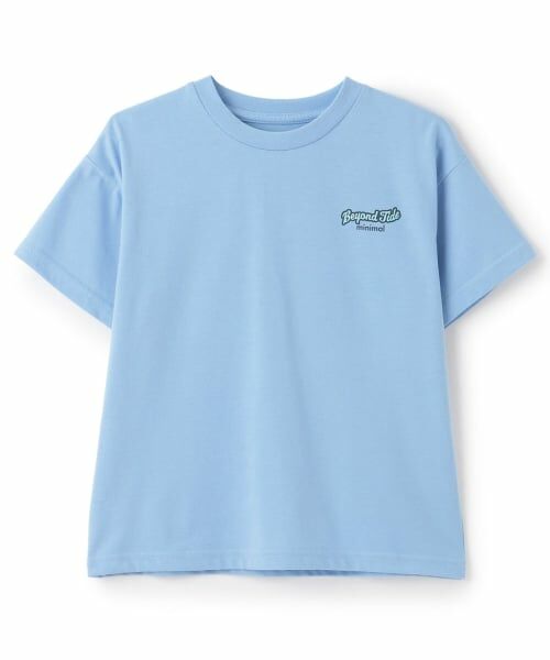 minimal / ミニマル Tシャツ | バックワッペンルーズ半袖Tシャツ（ブルー）