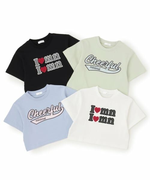 minimal / ミニマル Tシャツ | 【綿100%】ロゴアップリケクロップド半袖Tシャツ | 詳細7