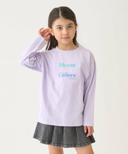 minimal / ミニマル Tシャツ | 【綿100】【プチプラ】アソートグラフィック長袖Tシャツ（ラベンダー）