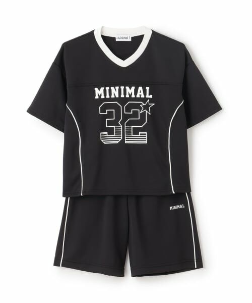 minimal / ミニマル Tシャツ | 【サラサラプラス】【吸水速乾】メッシュスポーツセットアップ（黒）