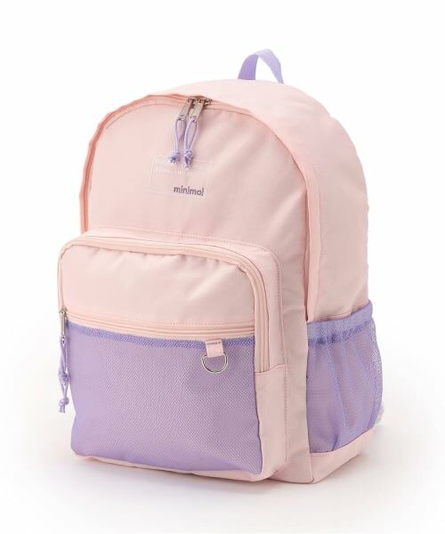 minimal / ミニマル リュック・バックパック | 【15リットル】【撥水】【A4】メッシュポケットリュック（ピンク）