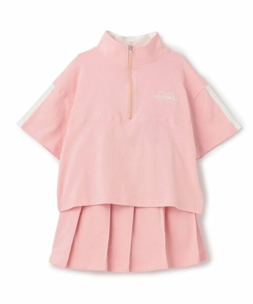 minimal / ミニマル その他トップス | 【即コーデ完成】【綿100%】ハーフジップ・スカパンセットアップ（ピンク）