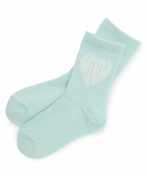 minimal / ミニマル ソックス | ハートクルーソックス（エメラルド グリーン）