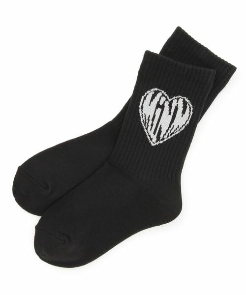 minimal / ミニマル ソックス | ハートクルーソックス（黒）