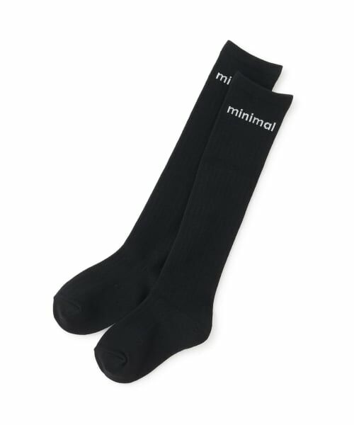 minimal / ミニマル ソックス | ロゴハイソックス（黒）