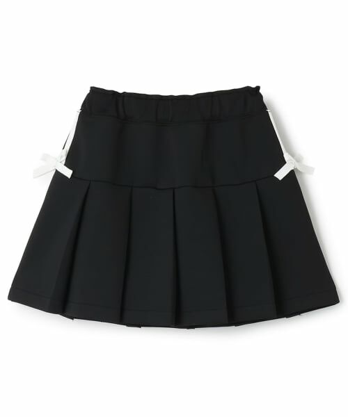 minimal / ミニマル ショート・ハーフ・半端丈パンツ | 【接触冷感】【インパンつき】リボンラインタックスカート（黒）