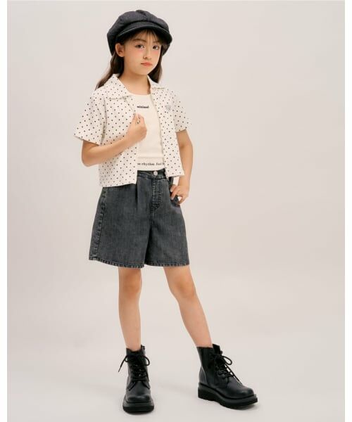minimal / ミニマル ショート・ハーフ・半端丈パンツ | 【接触冷感】ハートスプレーデニムショートパンツ | 詳細11