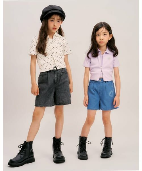 minimal / ミニマル ショート・ハーフ・半端丈パンツ | 【接触冷感】ハートスプレーデニムショートパンツ | 詳細14