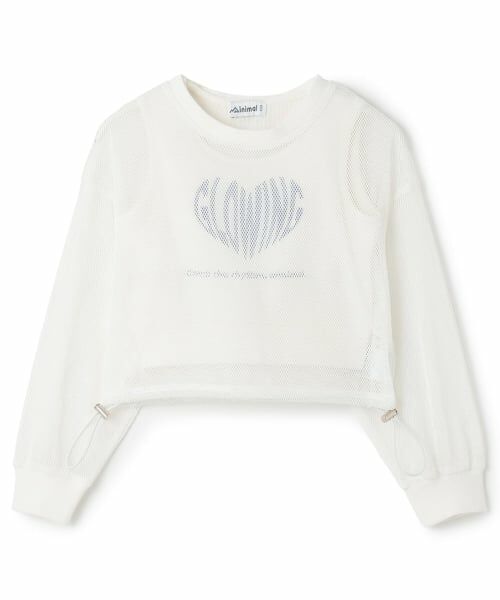 minimal / ミニマル Tシャツ | 【安心インナーつき】メッシュ長袖Tシャツ（オフ ホワイト）