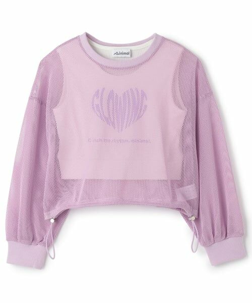 minimal / ミニマル Tシャツ | 【安心インナーつき】メッシュ長袖Tシャツ（ラベンダー）