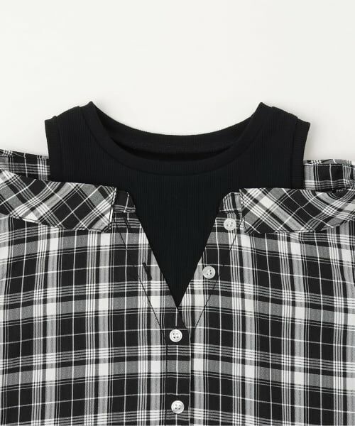 minimal / ミニマル シャツ・ブラウス | 肩あきレイヤード半袖シャツ | 詳細2